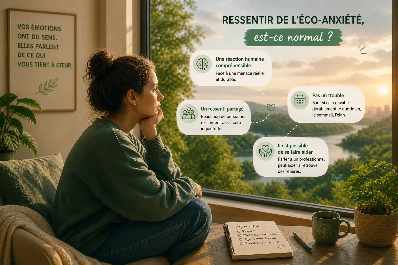 personne pensive se demandant si son inquiétude face au climat est normale