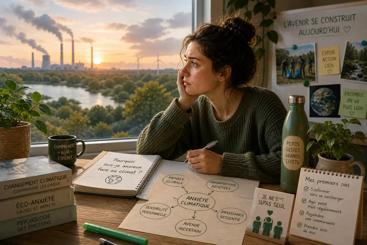 personne préoccupée par le changement climatique et l’avenir écologique